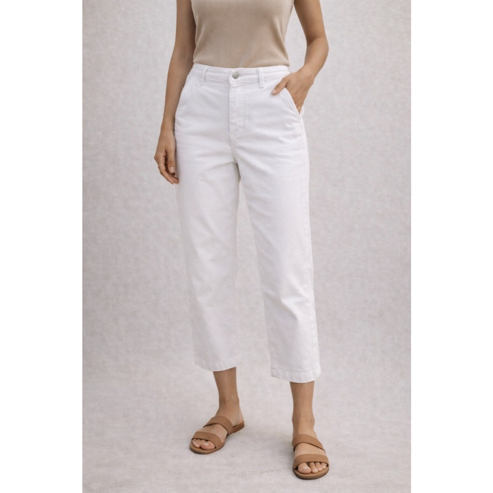 Everlane White Cropped Straight-Leg Pants